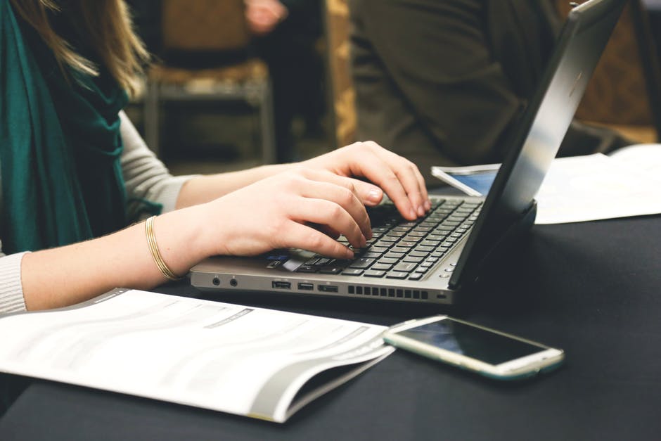 businesswoman using laptop computer