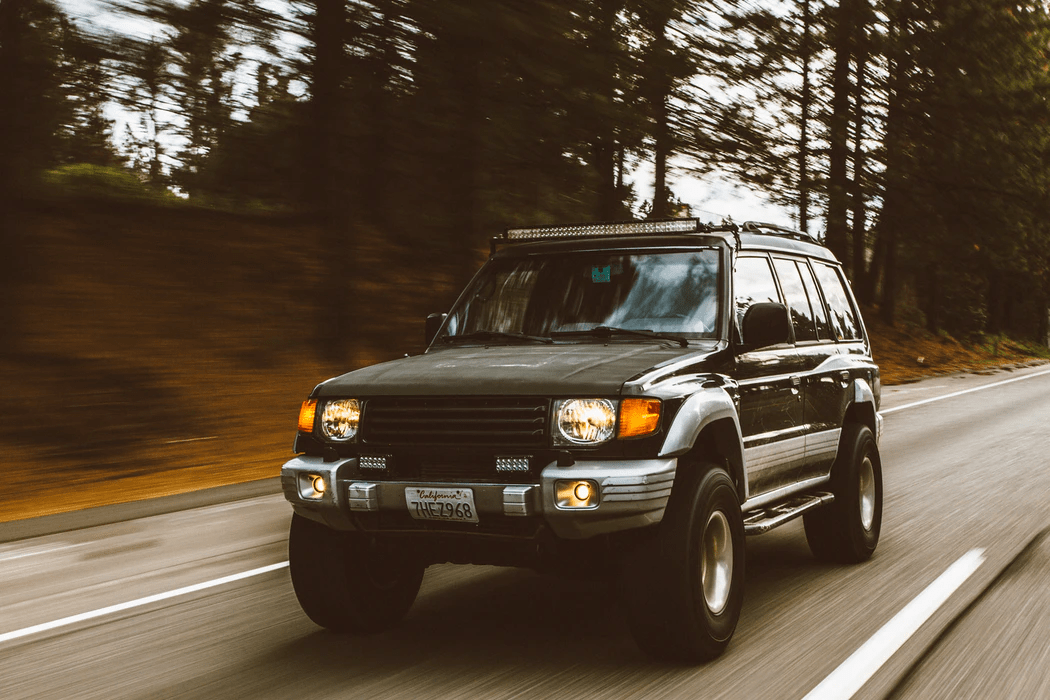 SUV running on road