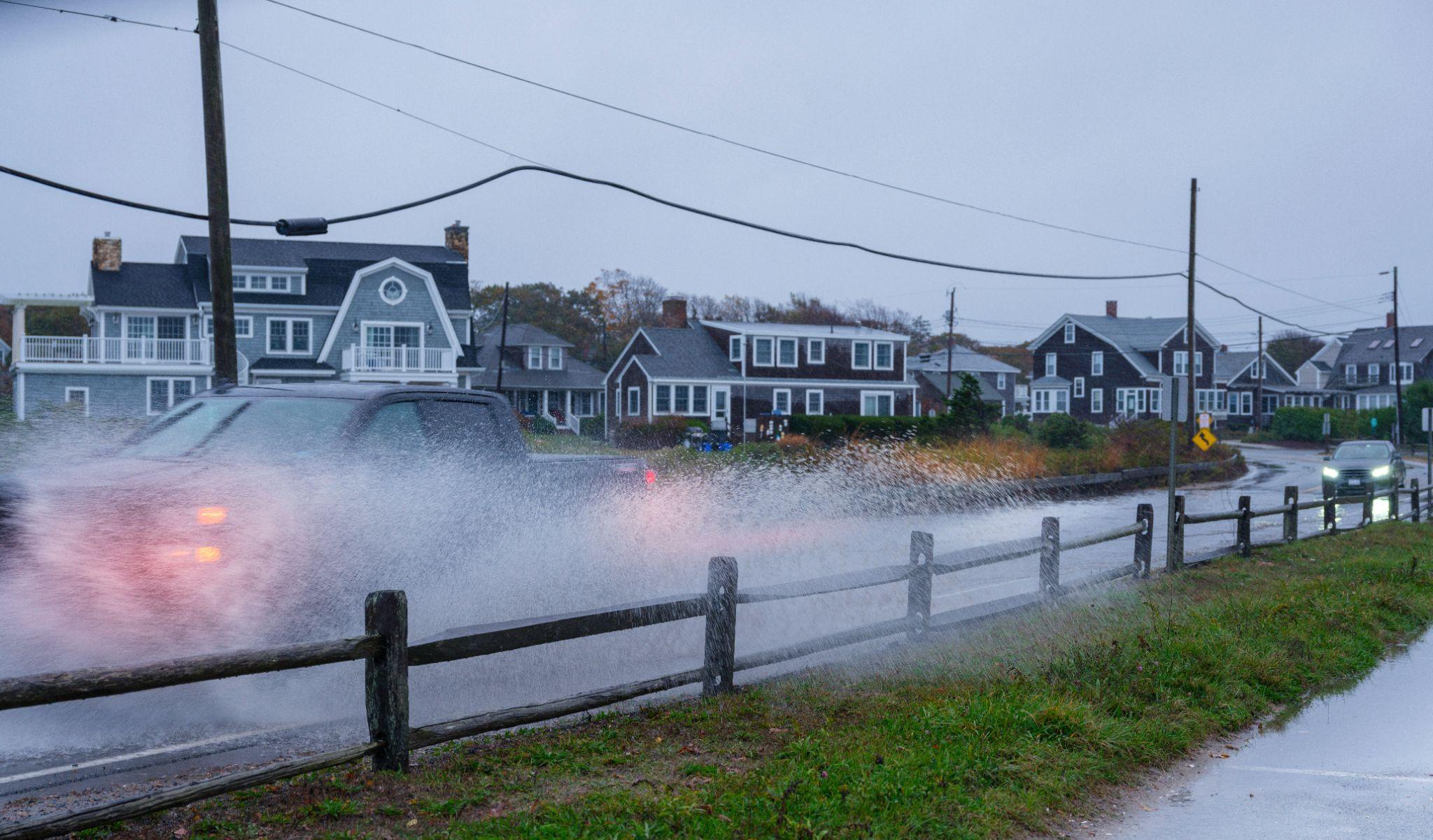 truck driving through rain on east coast