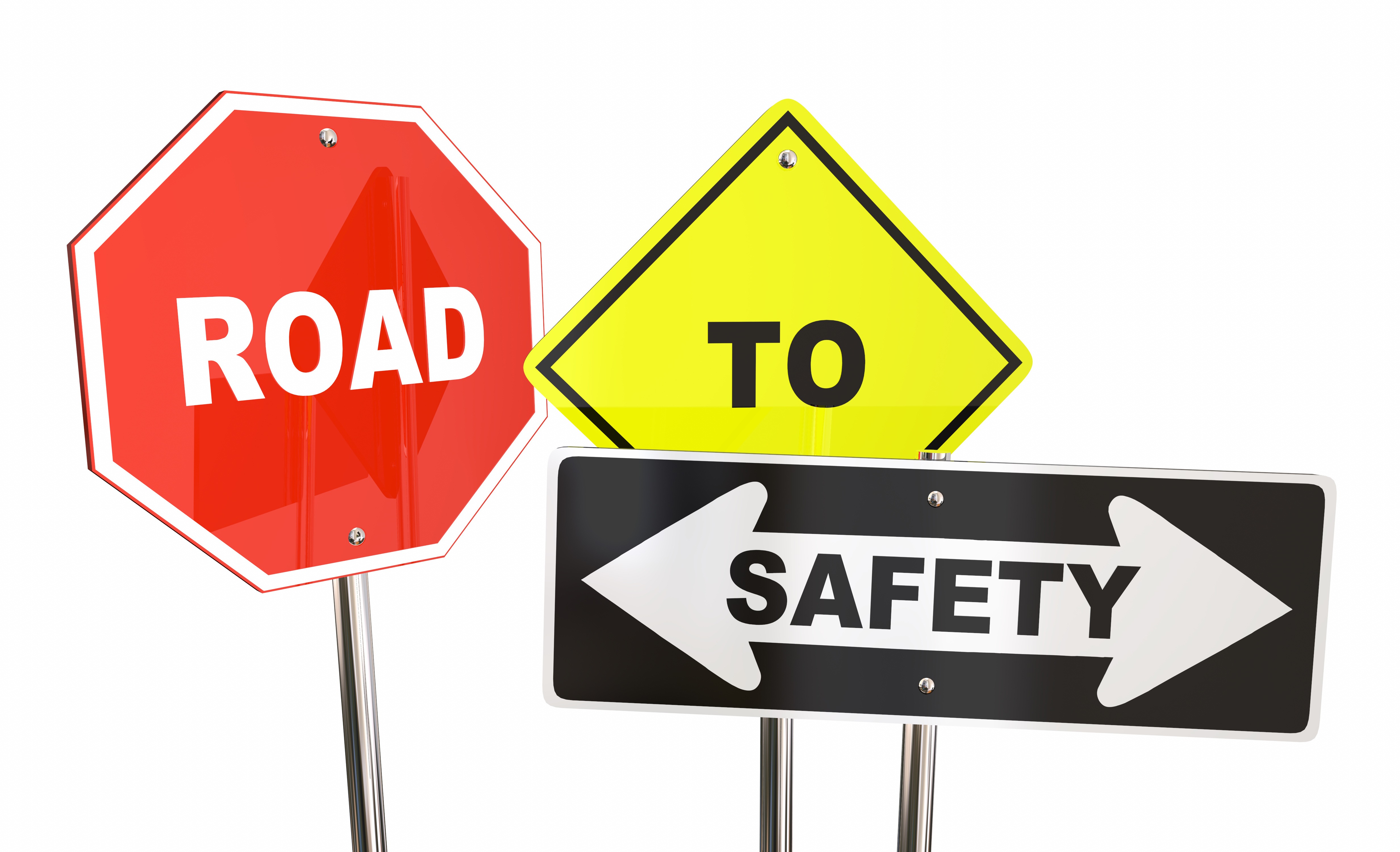 Road to Safety Stop Caution Warning Signs