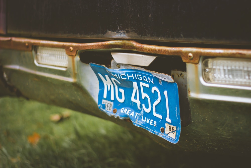 michigan mg 4521 car plate