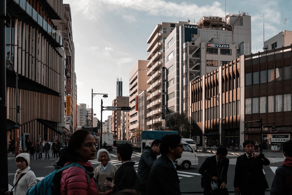 people walking on road