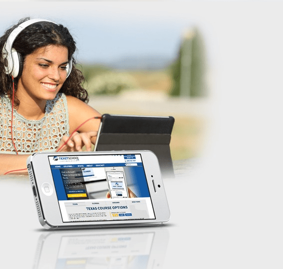 Woman using tablet pc against online courses