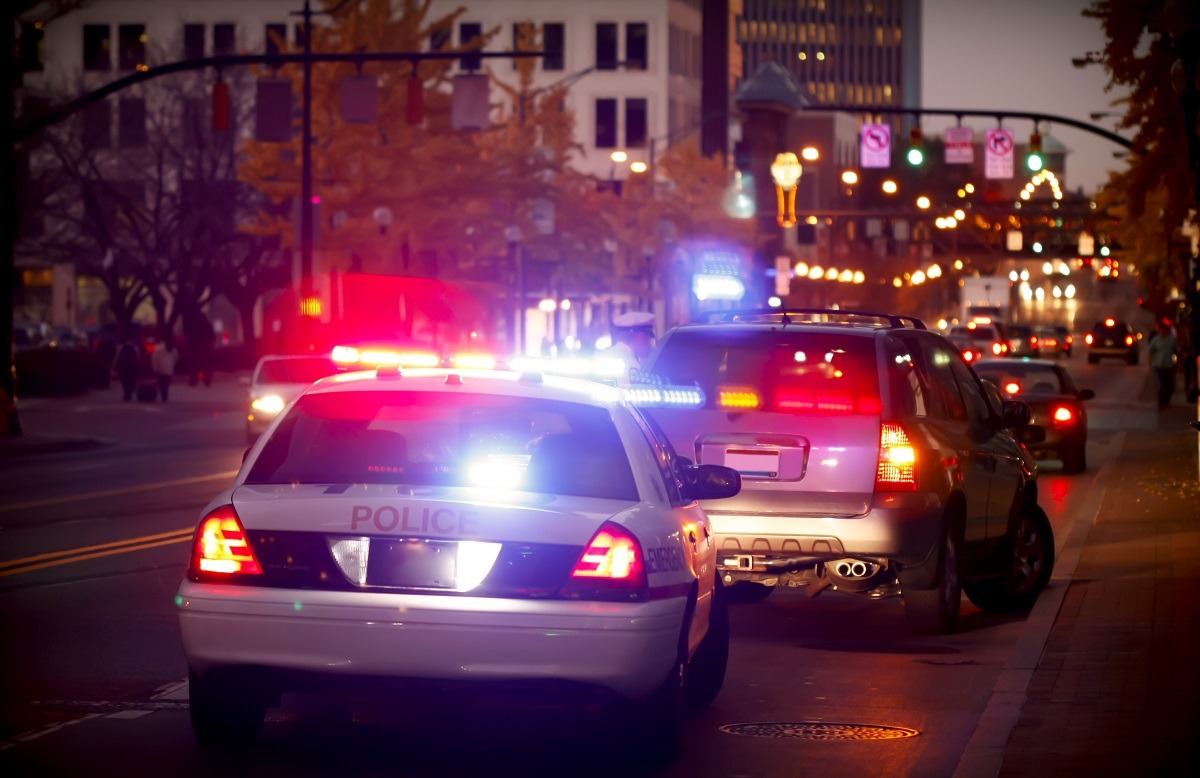 pulled over by police car