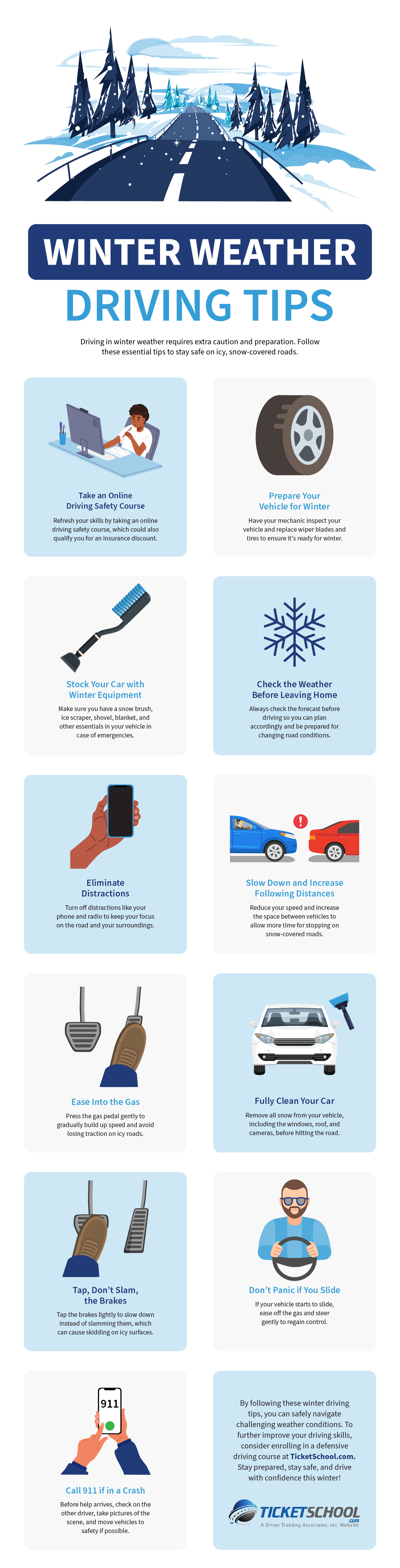 Winter Weather Driving Tips Infographic