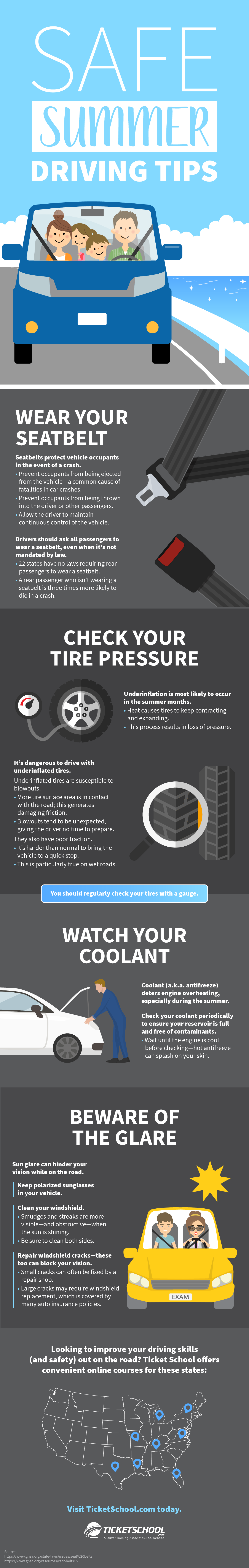 Safe Summer Driving Tips Infographic