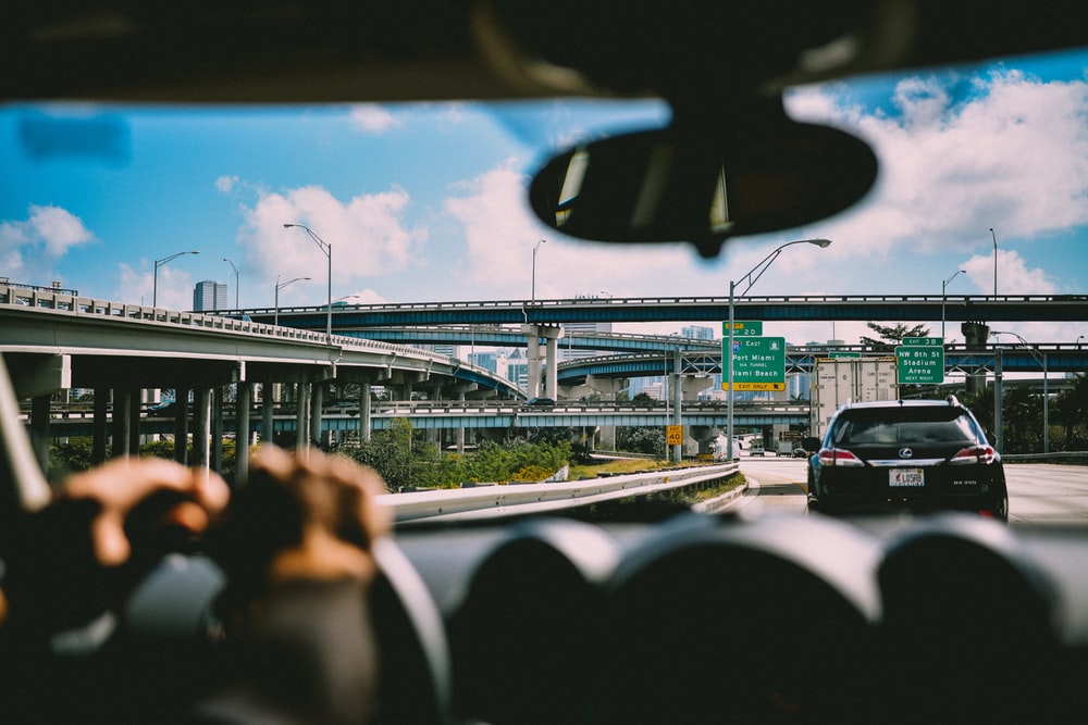 driving car on highway road