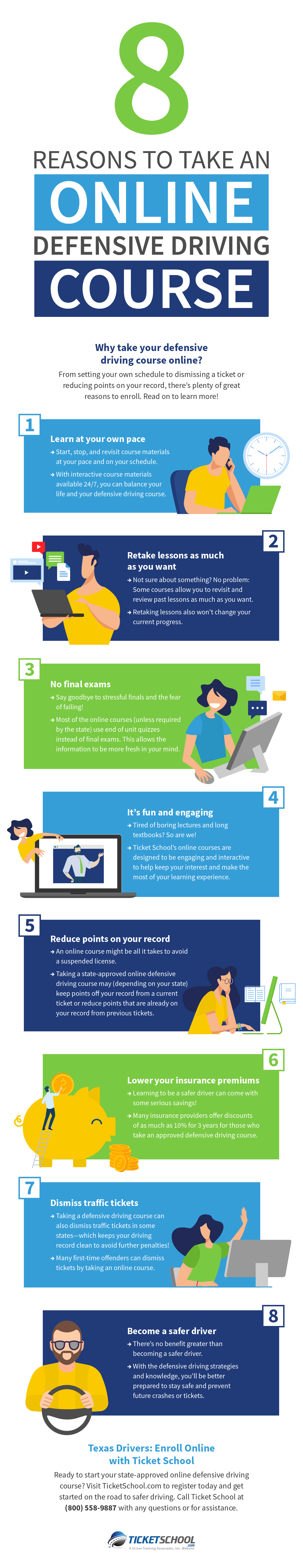 8 Reasons to Take an Online Defensive Driving Course Infographic
