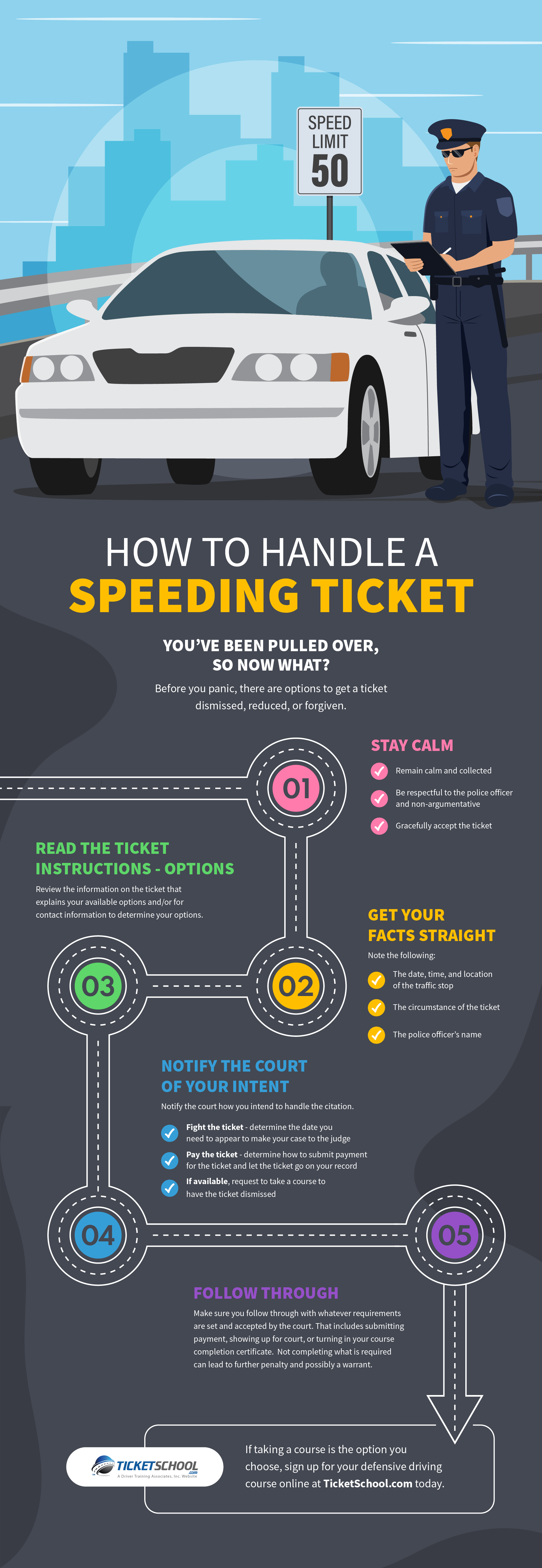 How to Handle a Speeding Ticket Infographic
