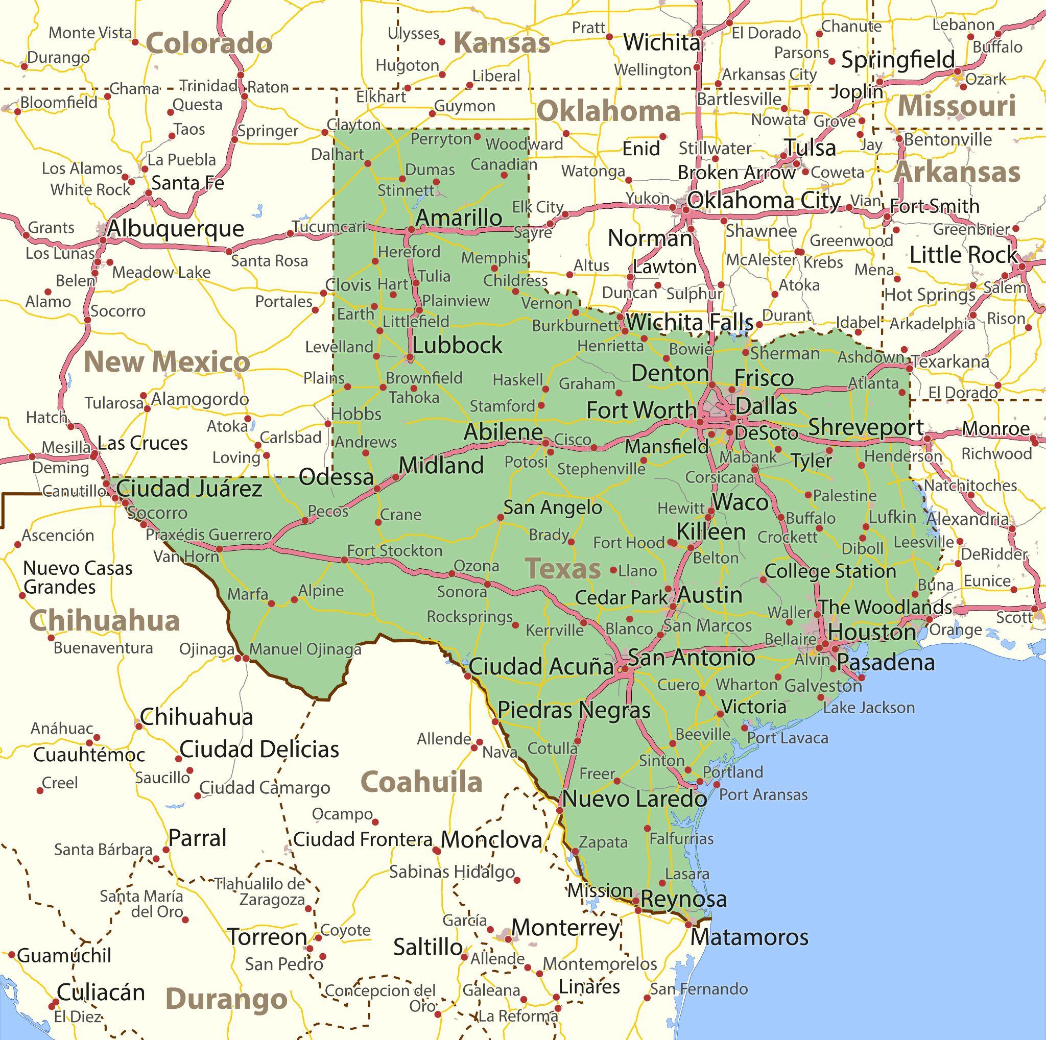 State of Texas overview road map